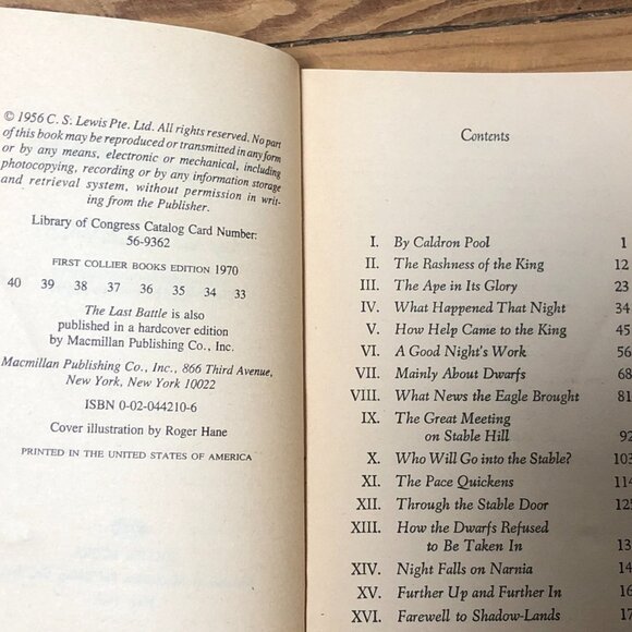VTG Lot CS Lewis Chronicles of Narnia - Books 1, 3, 6, 7 Vintage 50's Paperback - Picture 16 of 16